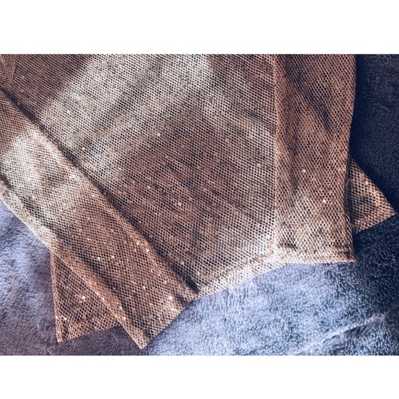 👛 Charlotte Russe Sequin Mesh Long Sleeve Top - Picture 2 of 6